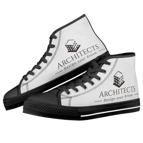 Canvas high-top Architects sneakers with full-colour digital print