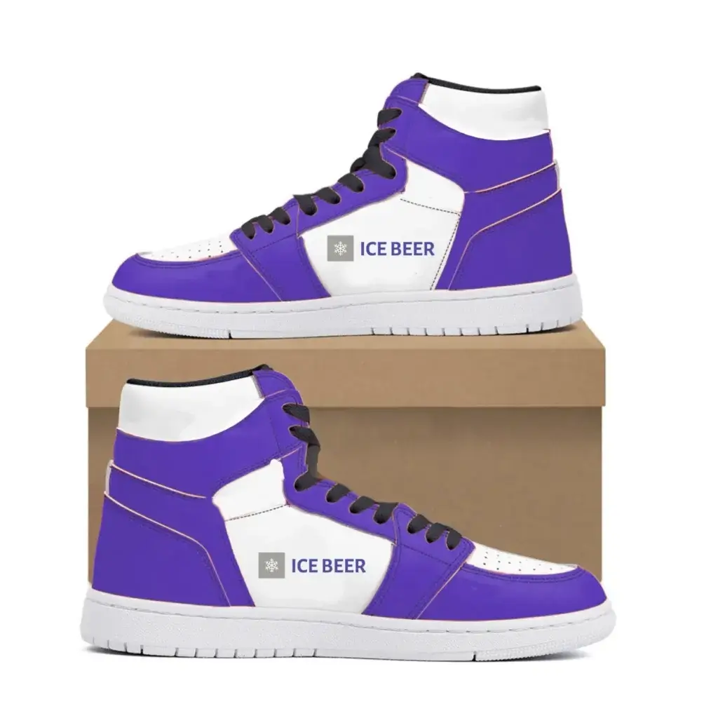 High-top promotional sneakers with all-over sublimation print - custom corporate merch