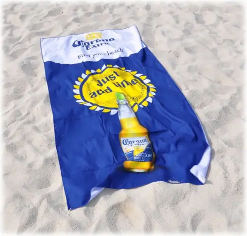 Beach towel with Corona logo