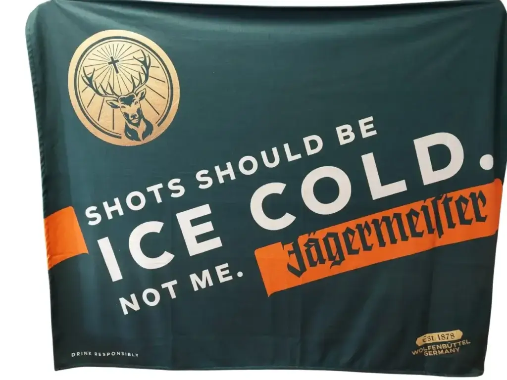 Fleece blanket with all-over sublimation print Jagermeister - event merch