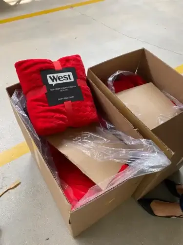 Promotional West blankets in a box