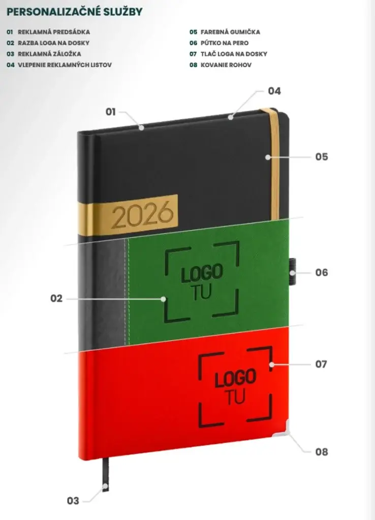 Custom corporate diary with foil-stamped logo