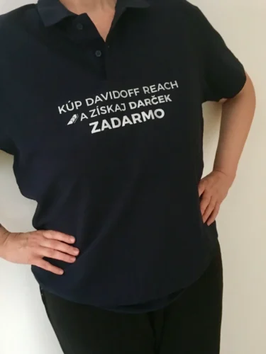 Black Davidoff t-shirt with elegant transfer print