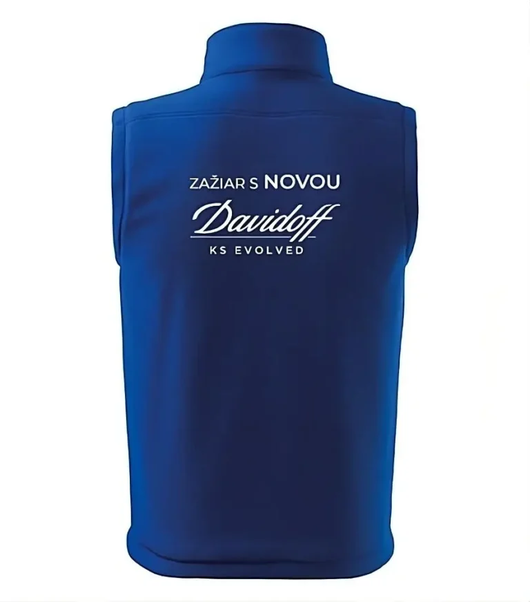 Premium Davidoff softshell bodywarmer with luxury embroidered logo