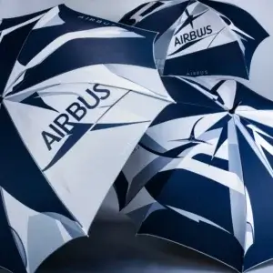 Windproof golf umbrella with print