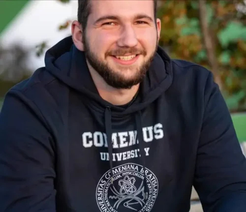 Comenius University hoodie with durable screen print