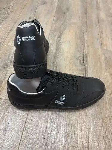 Branded leather Renault Trucks sneakers with subtle logo embossing