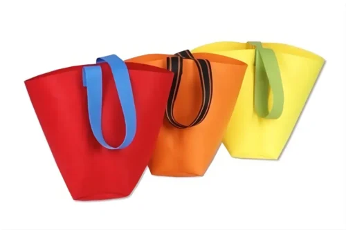 Minimalist eco tote bags with screen-printed logo