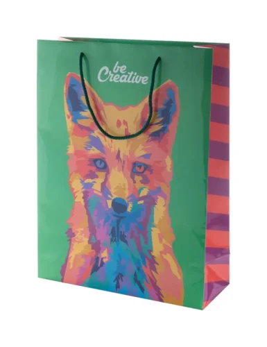 Paper bag with custom offset design