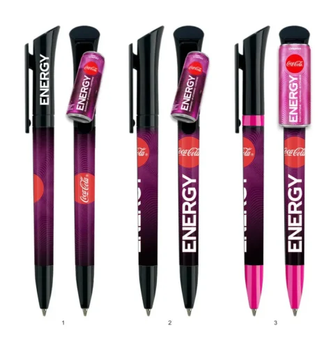 Coca-Cola Energy promotional pens with print