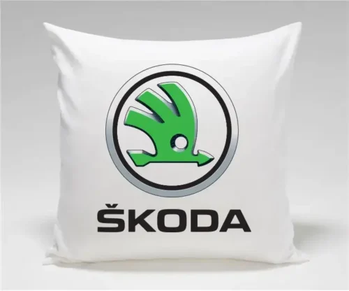 Skoda travel cushion with 3D embroidered logo - premium automotive gift