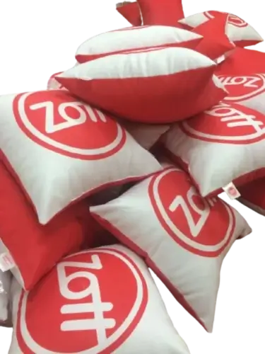 Promo mini cushions with full-colour digital print - corporate merch