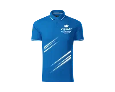 Blue promotional t-shirt with logo print