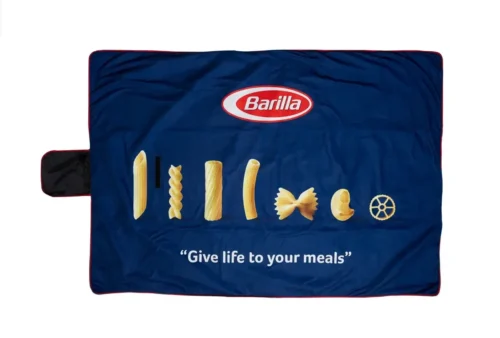 Promotional Barilla blanket with screen print - corporate gift