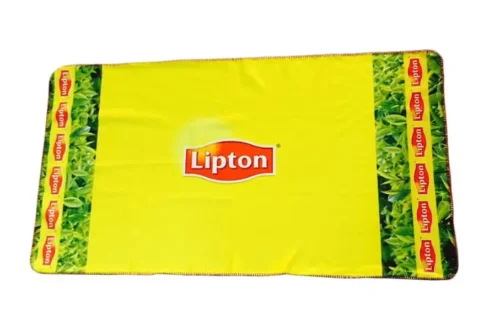 Yellow promo Lipton blanket with transfer-printed logo