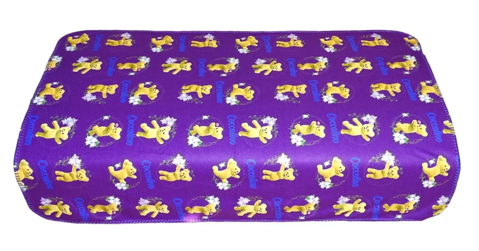 Purple promotional Cocolino blanket with full-colour digital print
