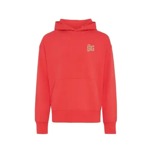 Red SG hoodie with transfer-printed logo - corporate merch