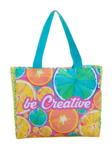 Designer tote bag with full-cover sublimation print