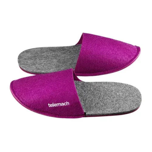 Telemach corporate slippers with bold orange logo