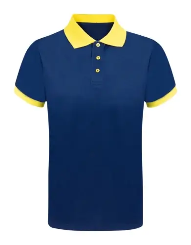 Breathable sports polo shirt in synthetic fabric with sublimation print