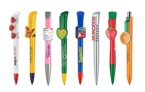 Designer pen with promotional logo print