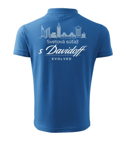 Luxury Davidoff polo shirt with premium logo embroidery