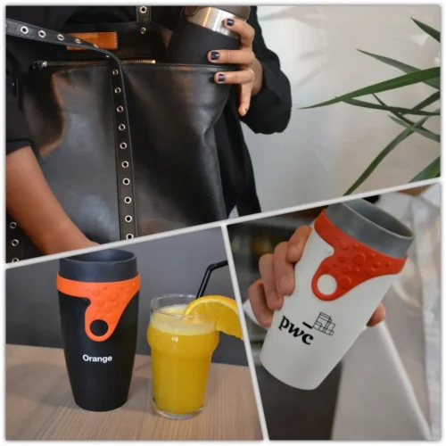 Promotional thermal mugs with custom design